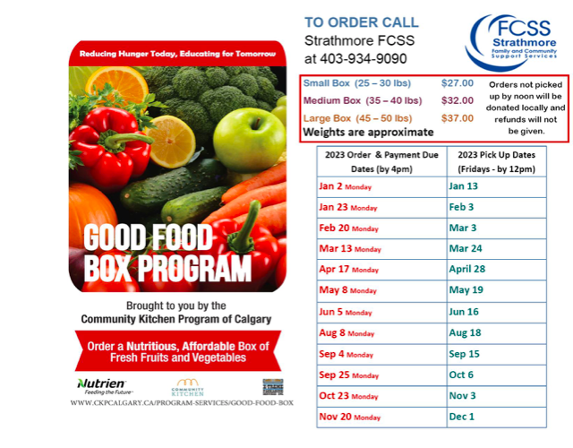 Good Food Box returning to Strathmore portals